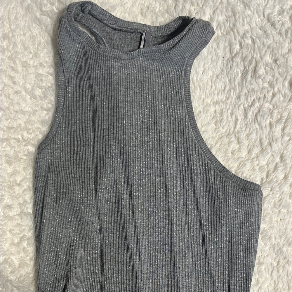 SKIMS Grey Lounge Shimmer Dress
